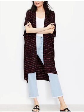 LOFT Pearl Dot Black Red kimono